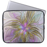 Floral abstract and colorful Fractal Art Computer Sleeves