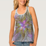 Floral abstract and colorful Fractal Art Tank Top