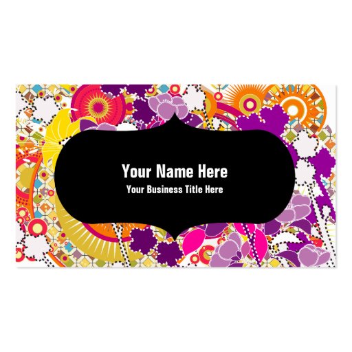 Floral Abstract Contemporary Business Card (front side)