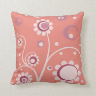 Floral Abstract Pink American MoJo Throw Pillow