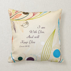 Floral Abstract w/Christian Quote Throw Pillow