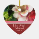 Floral Adoption Announcement Keepsake Ornaments