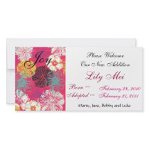 Floral Adoption Announcement Picture Card