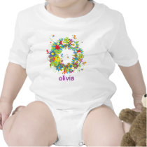 Floral Alphabet Name Baby Tee (Monogram O)