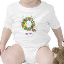 Floral Alphabet Name Baby Tee (Monogram Q)