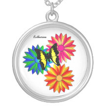 Floral and Butterfly Necklace