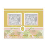 Floral and colorful 2-photo baby announcement post cards