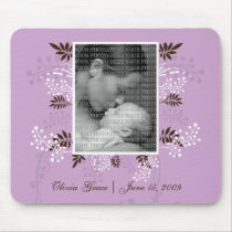 Floral and Fern PHOTO template (purple) mousepads