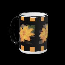FLoral and Gold Check Mug mugs