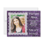 Floral and Lace-Photo Graduation Invites