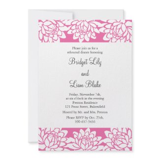 Floral and Modern Rehearsal Dinner zazzle_invitation