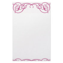 Floral Art Nouveau Border Customizable Stationery
