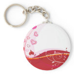 Floral artistic vector design HEARTS Key Chain