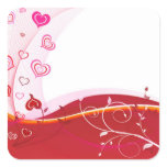 Floral artistic vector design HEARTS Square Sticker