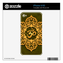 Floral Aum Design, green iPhone 4S Skins