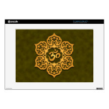 Floral Aum Design, green Laptop Skin