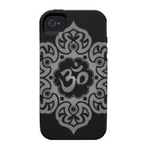 Floral Aum Design – grey iPhone 4/4S Cover