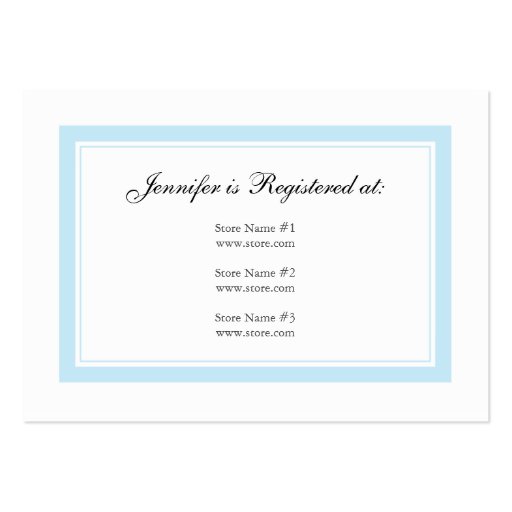 Floral Baby Registry Card - Baby Blue Business Card Template