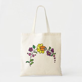 Floral bag yellow flower tote