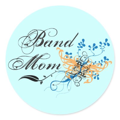 Floral Band Mom Round Stickers by marchingbandstuff