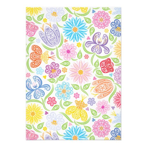 Floral Banner Bridal Shower Invitation