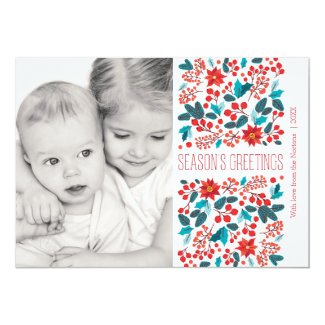 Floral Banner Holiday Photo Card