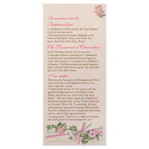 Floral Baptismal Program 4/5 Personalized Rack Card