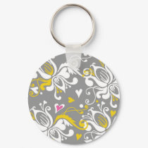 Floral Baroque Pattern keychains by ShouShou Floral Baroque Pattern keychains