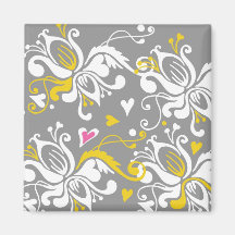 Floral Baroque Refrigerator Magnet