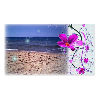 Floral Beach Gift Tag Business Cards by elenaind
