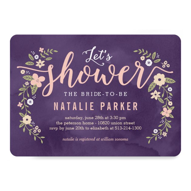 Floral Beauty Editable Color Bridal Shower Invite