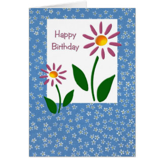 Floral Birthday Card (Large Print)