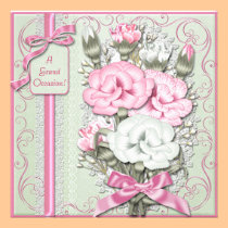 Floral Birthday Invitations Announcements invitations
