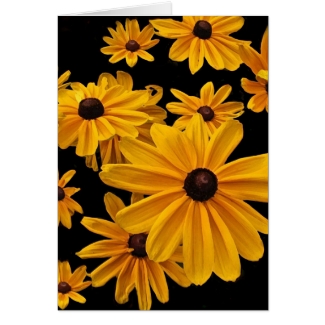 Floral Black Eyed Susan Flowers Birthday Card