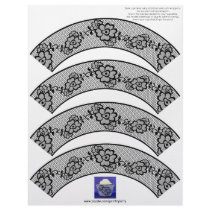 Floral Black Net Lace Cupcake Wrapper Letterhead Template