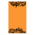 Floral black on Orange business cards