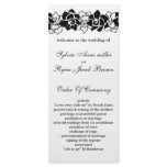 floral black Wedding program Rack Card Template