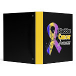 Floral Bladder Cancer Awareness Ribbon Vinyl Binders