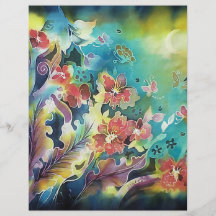 Floral Bliss Under the Moons Light Silk Painting Full Color Flyer