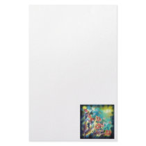 Floral Bliss Under the Moons Light Silk Painting Personalized Stationery