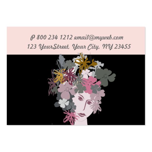 Floral Blooming  Woman Business Card Templates (back side)