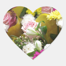Floral Blooms Heart Sticker