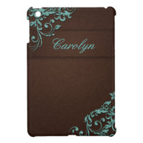Floral Blue Brown iPad Mini Case ipad mini cases