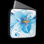 floral blue elegance laptop sleeves