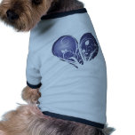 Floral blue heart pet clothes