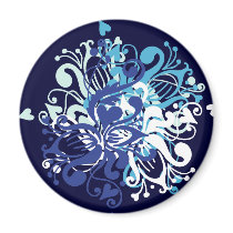 Floral Blue magnets