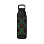 Floral Border Pattern - Rich Colours Water Bottles