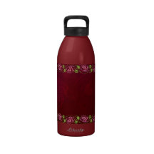 Floral Border Water Bottle