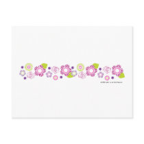Floral Border with Leaves Post Card