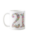 Floral Bouquet 21st 21 Number Birthday Mug Gift